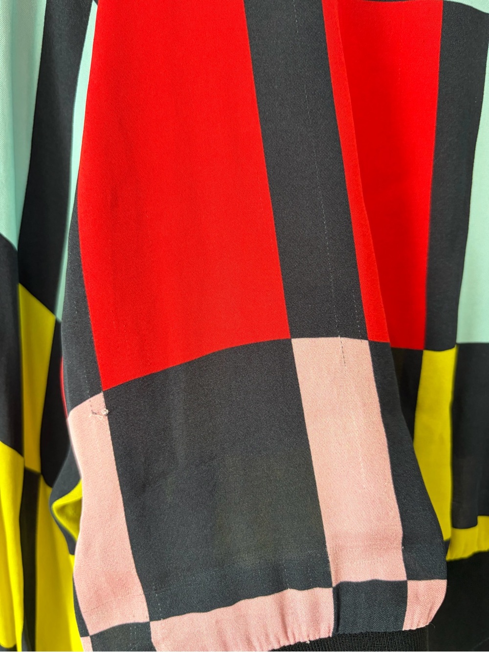 Alice + Olivia Calvin Checkboard Multicolor Banded Cropped Top size XS flawed - Picture 5 of 8